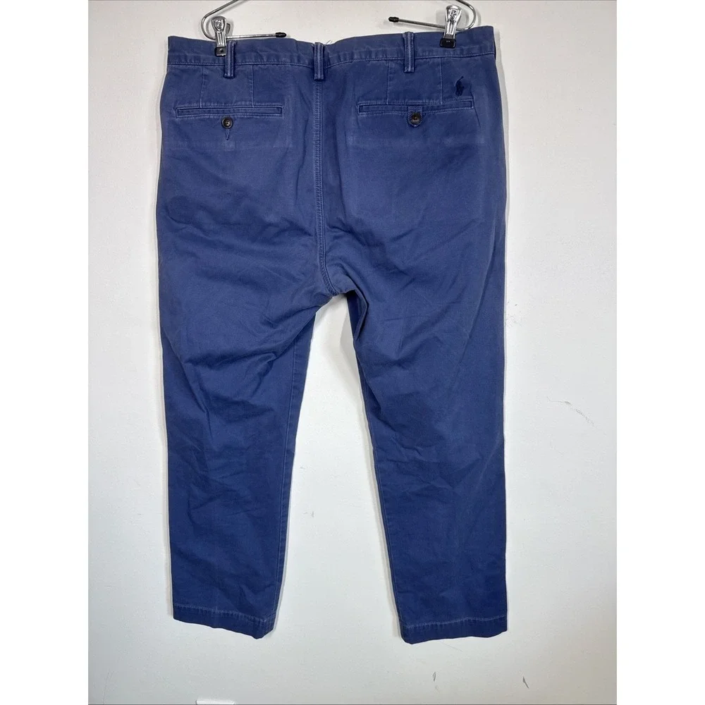Polo‎ Ralph Lauren Chino Pants Mens 36x32 Blue Stretch Slim Fit Preppy Coastal